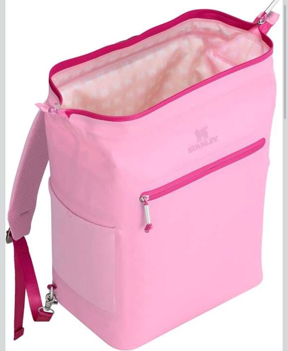 NEW! Stanley All Day Madeleine Midi Backpack Cooler 20-Can 14.8QT Peony Pink - Picture 2 of 5